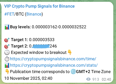 View the proof of FET pump signal on Binance at 11 November 2025, 04:01 Proof of FET pump signal on Binance at 11 November 2025, 04:01