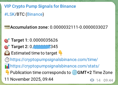 Binance pump signal data for LSK at 11 November 2025, 09:45 Binance pump signal data for LSK at 11 November 2025, 09:45