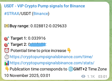 Binance pump signal data for STRAX at 11 November 2025, 09:51 Binance pump signal data for STRAX at 11 November 2025, 09:51