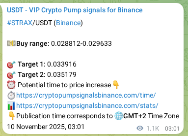 Real-time proof of STRAX pump signal on Binance, 11 November 2025, 09:51 Real-time proof of STRAX pump signal on Binance, 11 November 2025, 09:51