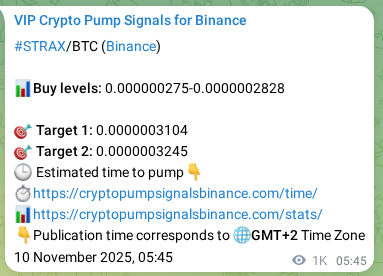 Crypto trading signal proof: STRAX pump on Binance, 11 November 2025, 09:51 Crypto trading signal proof: STRAX pump on Binance, 11 November 2025, 09:51