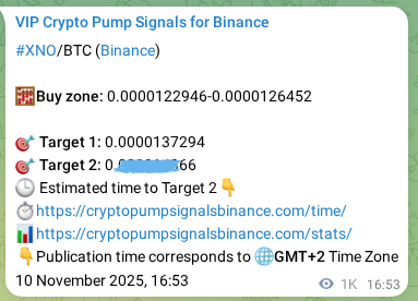 View the signal proof for XNO pump on Binance at 11 November 2025, 20:19 Signal proof for XNO pump on Binance at 11 November 2025, 20:19