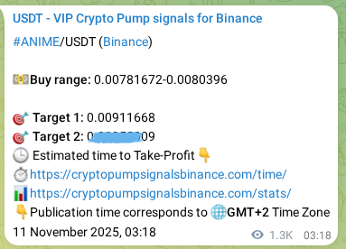 Binance trading signal proof for ANIME pump, 12 November 2025, 14:44 Binance trading signal proof for ANIME pump, 12 November 2025, 14:44