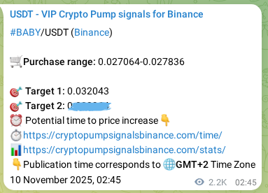 Signal verification: Confirm BABY pump on Binance at 12 November 2025, 15:48 Signal verification: BABY pump on Binance at 12 November 2025, 15:48