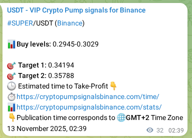Explore the SUPER pump signal verification from Binance, timestamp: 13 November 2025, 03:29 SUPER pump signal verification from Binance, timestamp: 13 November 2025, 03:29