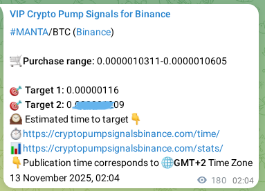 Authenticated proof of MANTA's pump signal on Binance at 13 November 2025, 07:04 Authenticated proof of MANTA's pump signal on Binance at 13 November 2025, 07:04
