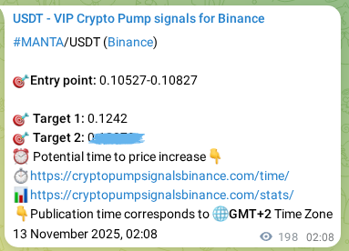Check out the Binance pump signal proof for MANTA on 13 November 2025, 07:36 Binance pump signal proof for MANTA on 13 November 2025, 07:36