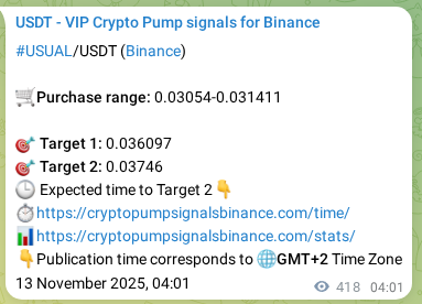 Trading signal proof: USUAL pump from Binance, 13 November 2025, 15:16 Trading signal proof: USUAL pump from Binance, 13 November 2025, 15:16