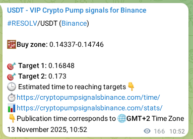 Crypto market signal proof: RESOLV pump on Binance, 13 November 2025, 15:20 Crypto market signal proof: RESOLV pump on Binance, 13 November 2025, 15:20