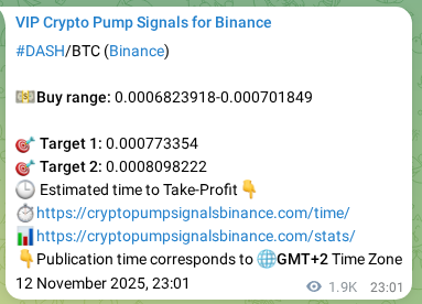Check out the Binance pump signal proof for DASH on 15 November 2025, 03:01 Binance pump signal proof for DASH on 15 November 2025, 03:01