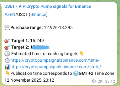 Crypto pump signal proof: Verify ZEN on Binance, 15 November 2025, 05:45 Crypto pump signal proof: ZEN on Binance, 15 November 2025, 05:45