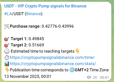 Signal verification: Confirm LA pump on Binance at 15 November 2025, 06:49 Signal verification: LA pump on Binance at 15 November 2025, 06:49