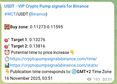 Trading signal proof: WCT pump from Binance, 16 November 2025, 09:13 Trading signal proof: WCT pump from Binance, 16 November 2025, 09:13