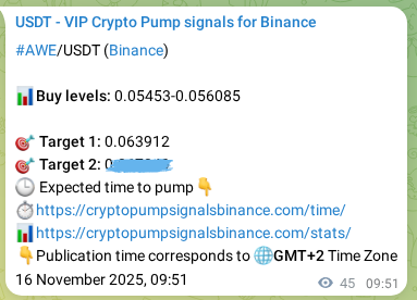 Real-time proof of AWE pump signal on Binance, 16 November 2025, 11:01 Real-time proof of AWE pump signal on Binance, 16 November 2025, 11:01