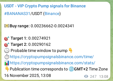 Confirm the trading signal for BANANAS31 pump on Binance at 16 November 2025, 19:47 Trading signal confirmation: BANANAS31 pump on Binance at 16 November 2025, 19:47
