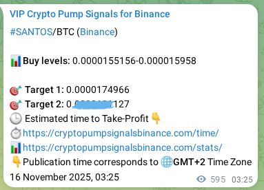 Real-time proof of SANTOS pump signal on Binance, 16 November 2025, 19:57 Real-time proof of SANTOS pump signal on Binance, 16 November 2025, 19:57
