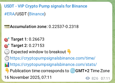 Crypto pump signal proof: Verify ERA on Binance, 17 November 2025, 06:09 Crypto pump signal proof: ERA on Binance, 17 November 2025, 06:09