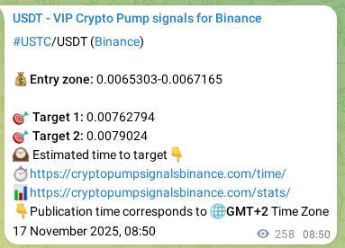 Verify the crypto signal proof for USTC on Binance, 17 November 2025, 15:59 Crypto signal proof: USTC pump on Binance, 17 November 2025, 15:59