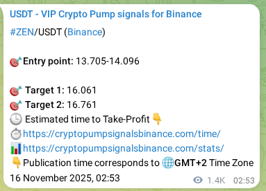 Access the Binance pump signal verification for ZEN at 17 November 2025, 16:44 Binance pump signal verification for ZEN at 17 November 2025, 16:44
