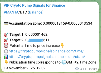 Binance trading signal proof for MANTA pump, 20 November 2025, 07:04 Binance trading signal proof for MANTA pump, 20 November 2025, 07:04
