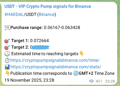 Check the Binance signal verification for HAEDAL pump, 20 November 2025, 10:29 Binance signal verification for HAEDAL pump, 20 November 2025, 10:29