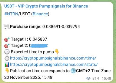 Binance pump signal data for NTRN at 21 November 2025, 14:25 Binance pump signal data for NTRN at 21 November 2025, 14:25