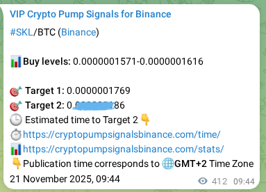 Crypto pump signal analytics for SKL on Binance, 21 November 2025, 21:09 Crypto pump signal analytics for SKL on Binance, 21 November 2025, 21:09