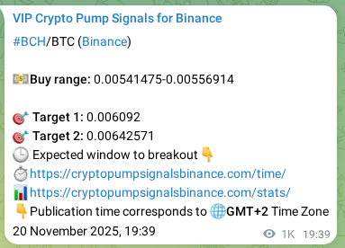 Confirm the trading signal for BCH pump on Binance at 21 November 2025, 23:52 Trading signal confirmation: BCH pump on Binance at 21 November 2025, 23:52