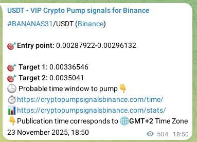 Authenticated proof of BANANAS31's pump signal on Binance at 24 November 2025, 08:17 Authenticated proof of BANANAS31's pump signal on Binance at 24 November 2025, 08:17