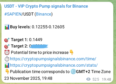 Binance trading signal proof for SAPIEN pump, 24 November 2025, 10:22 Binance trading signal proof for SAPIEN pump, 24 November 2025, 10:22