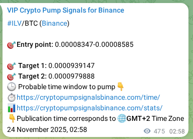 Crypto pump signal proof: Verify ILV on Binance, 24 November 2025, 16:10 Crypto pump signal proof: ILV on Binance, 24 November 2025, 16:10