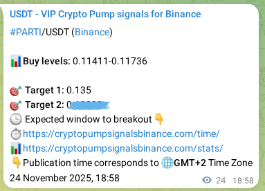Discover the authenticated PARTI pump signal on Binance, 24 November 2025, 19:23 Authenticated PARTI pump signal on Binance, 24 November 2025, 19:23