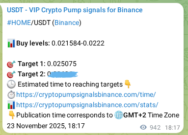 Confirm the trading signal for HOME pump on Binance at 24 November 2025, 20:03 Trading signal confirmation: HOME pump on Binance at 24 November 2025, 20:03