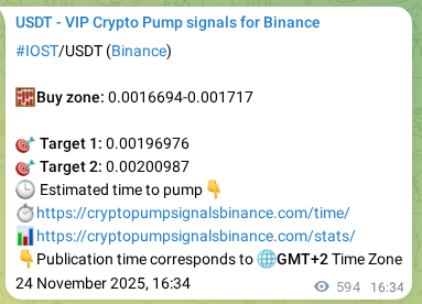 Signal verification: IOST pump on Binance at 25 November 2025, 09:02