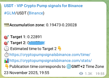 Binance trading signal proof for GLM pump, 25 November 2025, 09:02