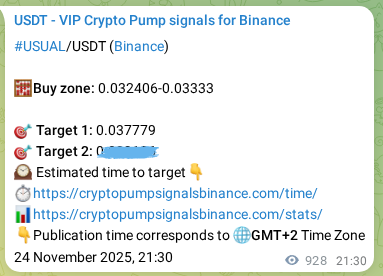 Binance signal verification for USUAL pump, 25 November 2025, 22:33