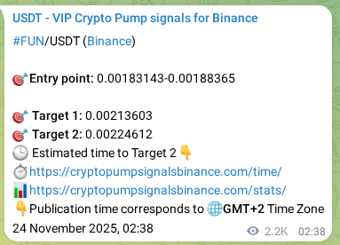 Check the Binance signal verification for FUN pump, 26 November 2025, 15:38 Binance signal verification for FUN pump, 26 November 2025, 15:38