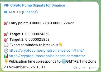 Trading signal proof: BAT pump from Binance, 26 November 2025, 16:23 Trading signal proof: BAT pump from Binance, 26 November 2025, 16:23