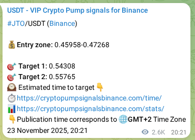 Check the JTO pump verification image from Binance, 26 November 2025, 19:45 JTO pump verification image from Binance, 26 November 2025, 19:45