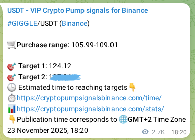 Authenticate the signal for GIGGLE pump on Binance at 26 November 2025, 20:25 Signal authentication: GIGGLE pump on Binance at 26 November 2025, 20:25