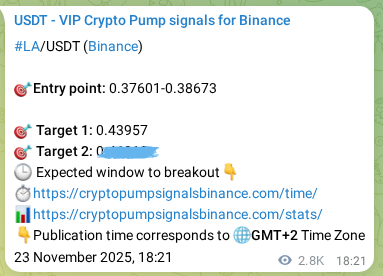 Confirm the crypto trading signal for LA pump on Binance, 26 November 2025, 23:04 Crypto trading signal confirmation: LA pump on Binance, 26 November 2025, 23:04