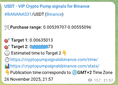 View the proof of BANANAS31 pump signal on Binance at 27 November 2025, 01:34 Proof of BANANAS31 pump signal on Binance at 27 November 2025, 01:34