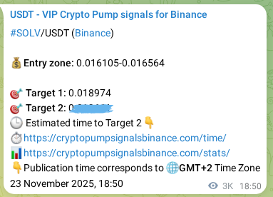 Trading signal proof: SOLV pump from Binance, 27 November 2025, 05:17 Trading signal proof: SOLV pump from Binance, 27 November 2025, 05:17
