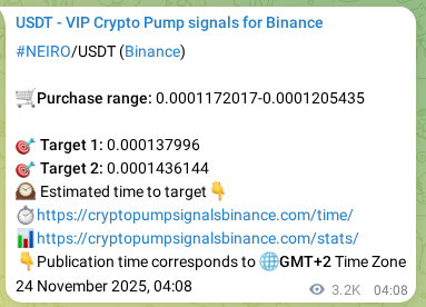 Authenticate statistical results: NEIRO pump signal validation on Binance, 27 November 2025, 21:11 Statistical confirmation: NEIRO pump signal validation on Binance, 27 November 2025, 21:11