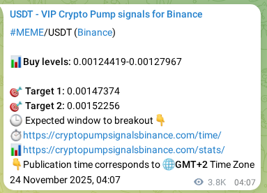 Binance pump signal data for MEME at 28 November 2025, 14:17 Binance pump signal data for MEME at 28 November 2025, 14:17