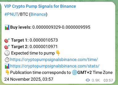 Crypto pump signal proof: Verify PNUT on Binance, 28 November 2025, 17:22 Crypto pump signal proof: PNUT on Binance, 28 November 2025, 17:22