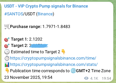 Access the Binance pump signal verification for SANTOS at 28 November 2025, 20:57 Binance pump signal verification for SANTOS at 28 November 2025, 20:57