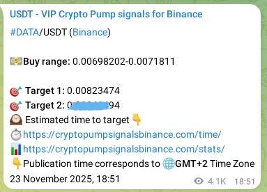 Crypto pump signal analytics for PORTAL on Binance, 30 November 2025, 00:01