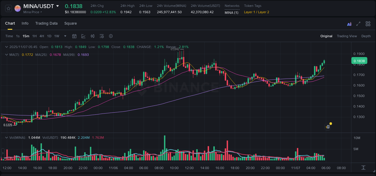 Market movement report: MINA on Binance at 07 November 2025, 05:51
