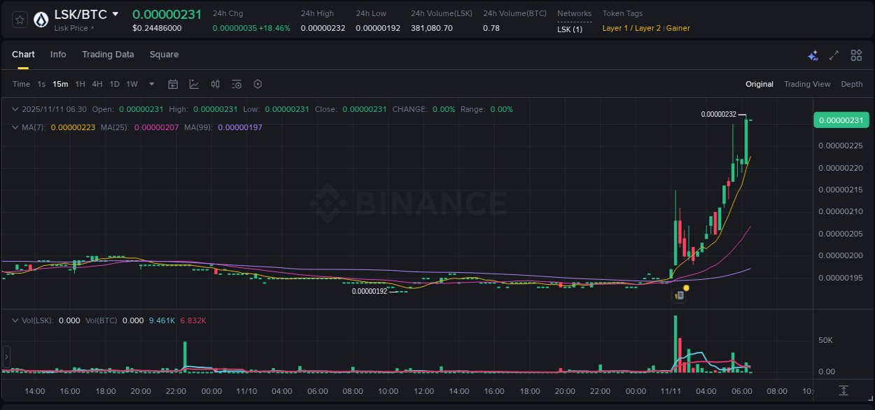 Detailed insights into LSK's pump on Binance at 11 November 2025, 06:29 Detailed report of LSK's pump on Binance at 11 November 2025, 06:29